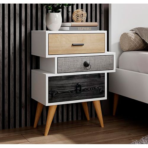 Table De Chevet Pour Chambre à Coucher En Multicolore 52x29,5x68cm Leticia
