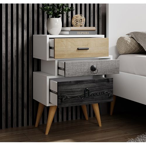 Table De Chevet Pour Chambre à Coucher En Multicolore 52x29,5x68cm Leticia