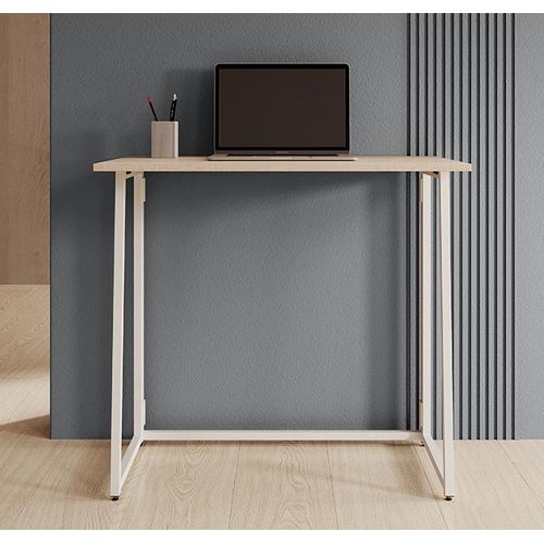Bureau Pour Chambre Bureau En Blanc Et Sonoma 80,5x42x75,5cm Gala