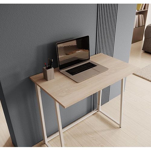 Bureau Pour Chambre Bureau En Blanc Et Sonoma 80,5x42x75,5cm Gala