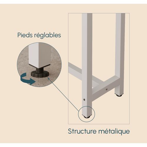 Table Haute Pour Cuisine Salle à Manger En Blanc Et Sonoma 140x100x40cm Ani
