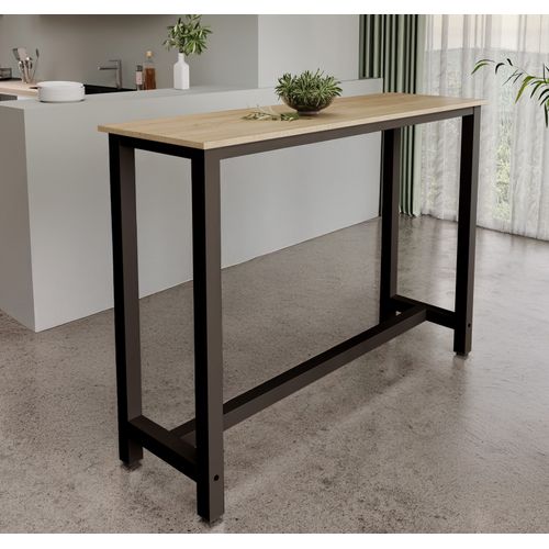 Table Haute Pour Cuisine Salle à Manger En Noir Et Sonoma 140x40x100cm Ani