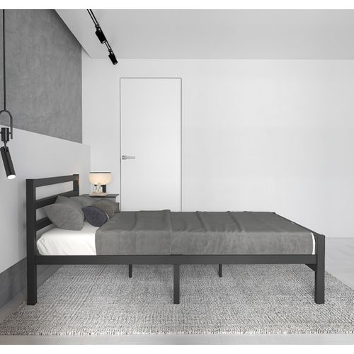 Lit Double 135x190cm En Noir Niki