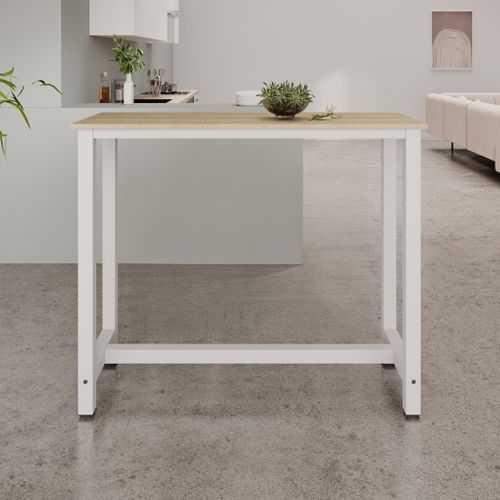 Table Haute Pour Cuisine Salle à Manger En Blanc Et Sonoma 120x40x100cm Ani
