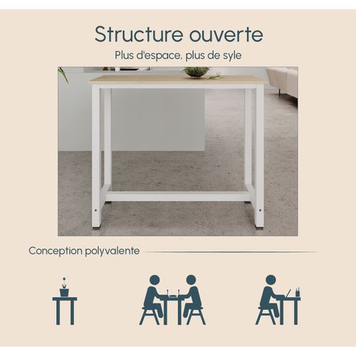 Table Haute Pour Cuisine Salle à Manger En Blanc Et Sonoma 120x40x100cm Ani