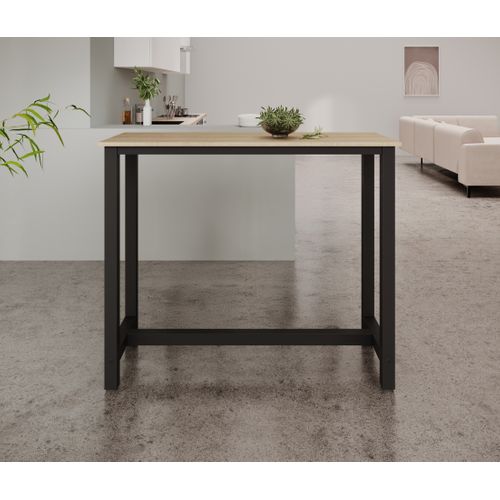 Table Haute Pour Cuisine Salle à Manger En Noir Et Sonoma 120x40x100cm Ani