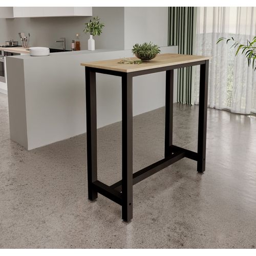 Table Haute Pour Cuisine Salle à Manger En Noir Et Sonoma 100x40x100cm Ani