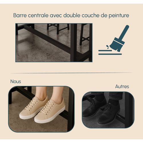 Table Haute Pour Cuisine Salle à Manger En Noir Et Sonoma 100x40x100cm Ani