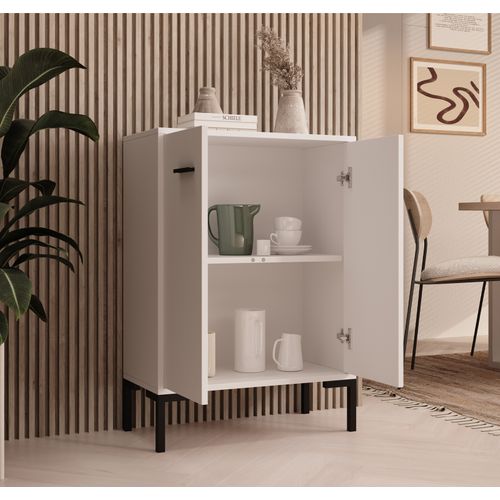 Bahut Buffet Bas Pour Salon Salle à Manger En Blanc 60x30x84cm Lander L15
