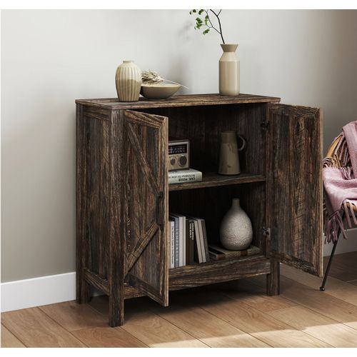 Bahut Buffet Pour Salon Salle à Manger En Couleur Chêne Rustic 80x35x85cm Olivia