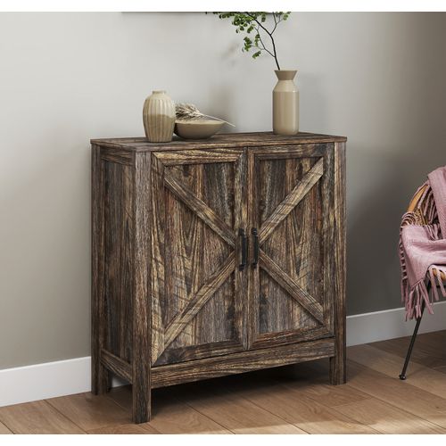 Bahut Buffet Pour Salon Salle à Manger En Couleur Chêne Rustic 80x35x85cm Olivia