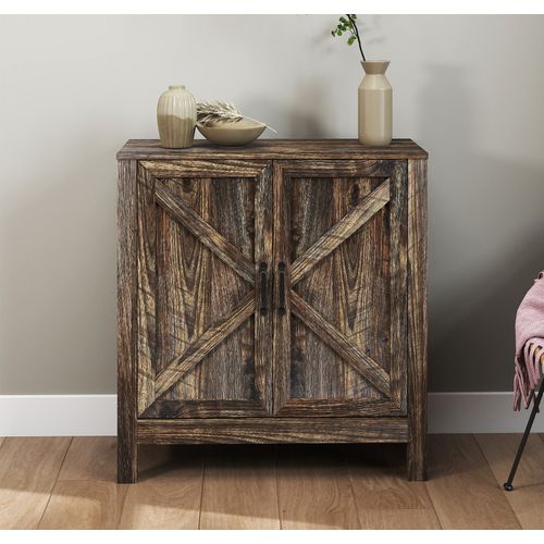 Bahut Buffet Pour Salon Salle à Manger En Couleur Chêne Rustic 80x35x85cm Olivia