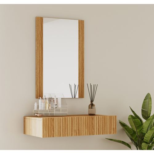 Coiffeuse Pour Chambre à Coucher En Couleur Chêne Alba 80x42x97cm Velia