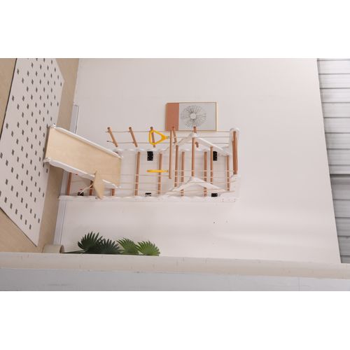 Structure De Jeu 6 En 1,60x60x199cm Portique D'escalade, Structure D'escalade Enfant Bois Massif