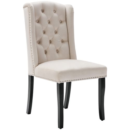 Ensemble De 2 Chaises En Velours - Beige