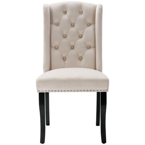 Ensemble De 2 Chaises En Velours - Beige