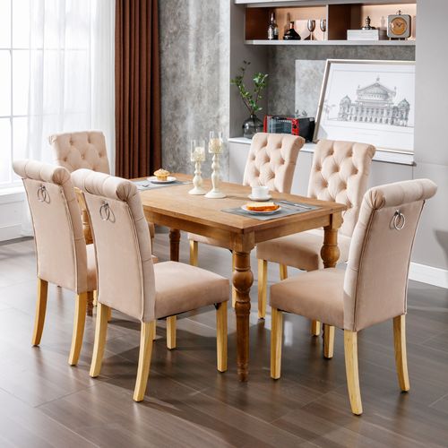 Chaises En Velours, Set De 2, Pieds En Chêne, Style Moderne