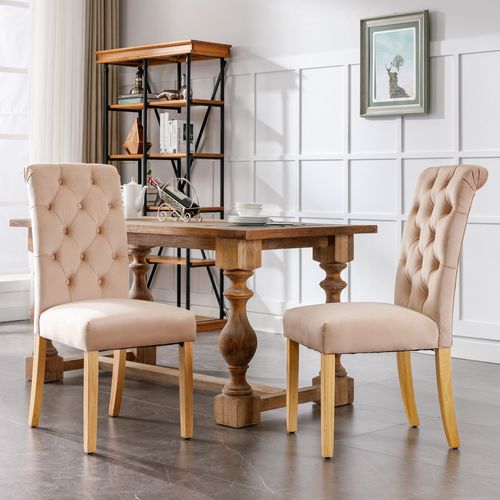 Chaises En Velours, Set De 2, Pieds En Chêne, Style Moderne
