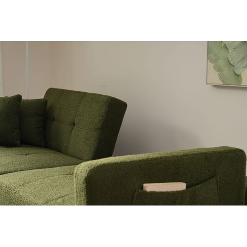 Canapé Convertible, Multifonctionnel, Avec Rangement, Vert