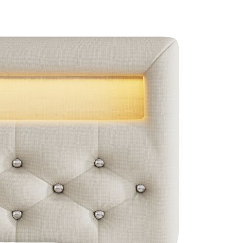 Lit 140x200 Cm (90x200 Cm) Avec Tête De Lit Rembourrée