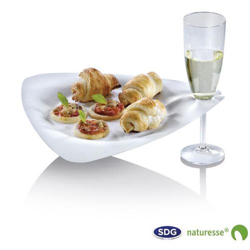 Assiette Triangulaire Avec Porte-verre Finger Food 26,8x25,7 Cm - Lot De 200 - Sdg
