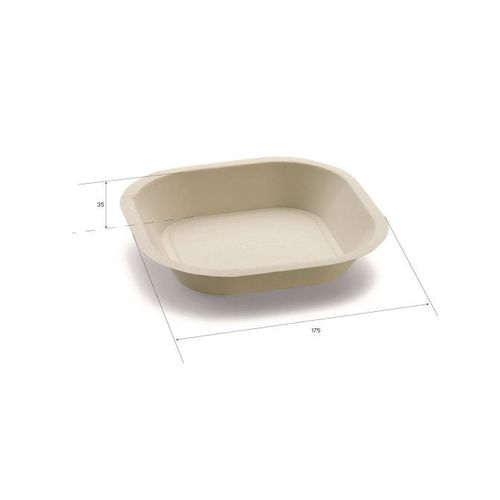 Assiette Carrée Creuse Pulpe De Cellulose 17x17 Cm - Sdg - Lot De 500