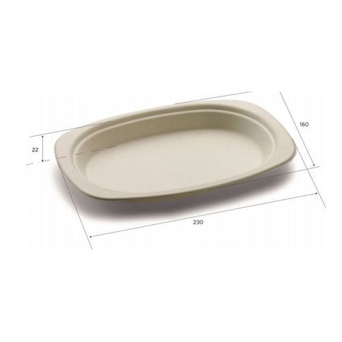 Assiette Ovale Pulpe De Cellulose 23x16 Cm - Sdg - Lot De 500