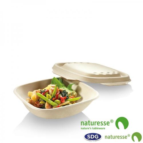 Bol Carré Pulpe De Cellulose Nature 500 à 750 Ml - Sdg - Lot De 500