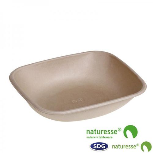 Bol Rectangulaire Pulpe De Cellulose Nature 600 à 900 Ml - Sdg - Lot De 500