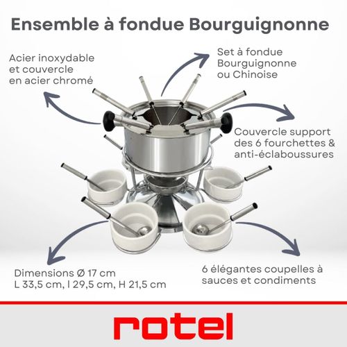 Ensemble à Fondue Bourguignonne Pour 6 Personnes, Diamètre 17 Cm