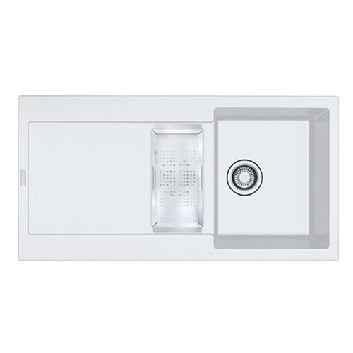 Evier à Encastrer 1 Bac Et Demi Franke Maris Fragranit Avec Vidage Manuel Blanc Artic