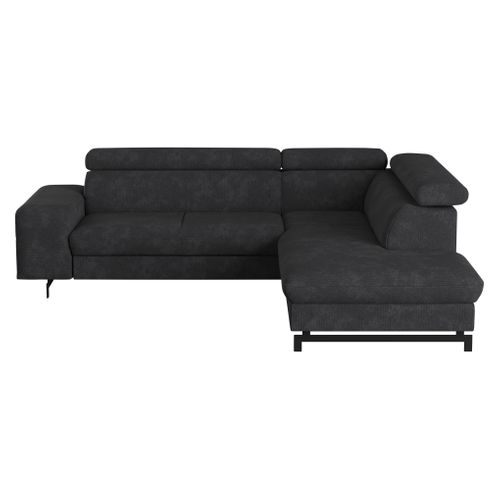 Canapé d'angle convertible EMMA droit rimini anthracite