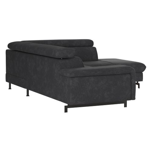 Canapé d'angle convertible EMMA droit rimini anthracite