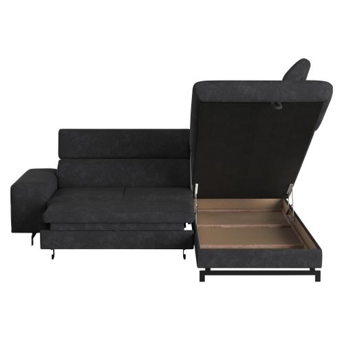 Canapé d'angle convertible EMMA droit rimini anthracite