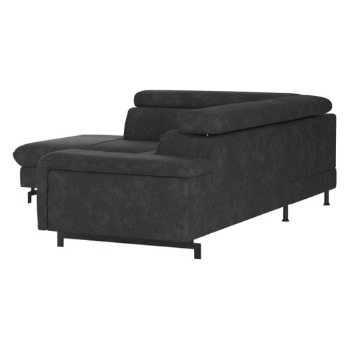 Canapé d'angle convertible EMMA gauche rimini noir