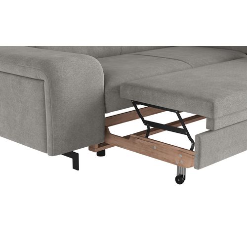 Canapé d'angle convertible EMMA droit rimini gris clair