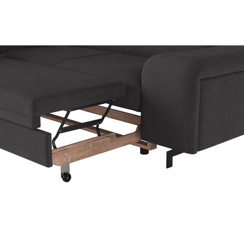 Canapé d'angle convertible EMMA gauche rimini noir