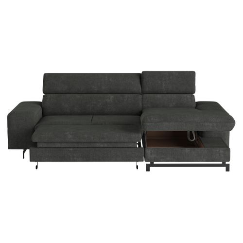 Canapé d'angle convertible EMMA droit orlando anthracite