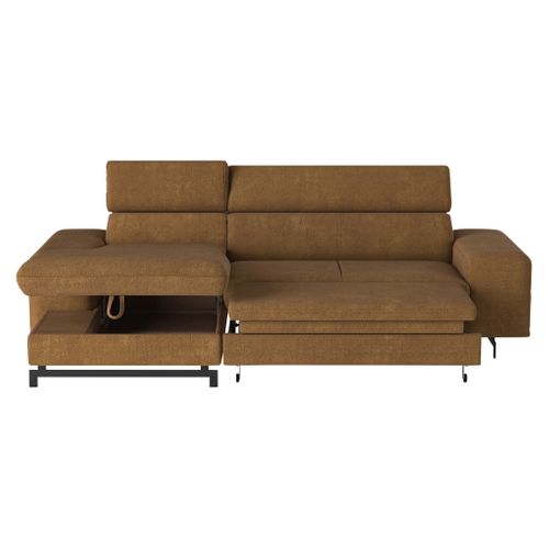 Canapé d'angle convertible EMMA gauche orlando cognac