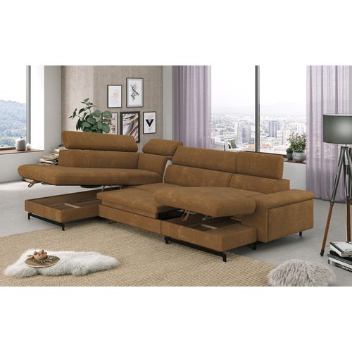 Canapé panoramique EMMA terminal à gauche orlando cognac
