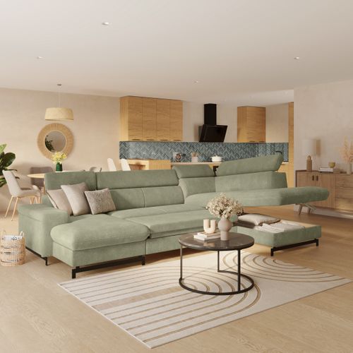 Canapé panoramique EMMA terminal à droite orlando vert