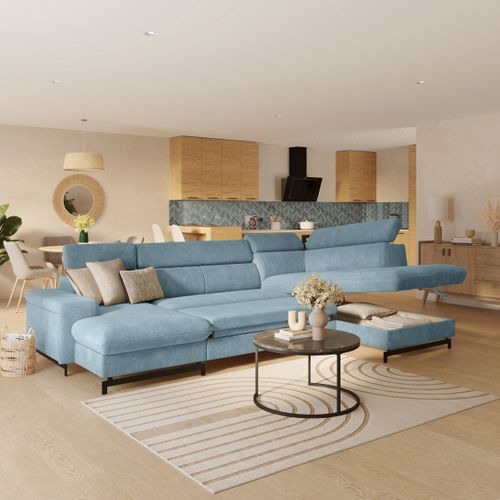 Canapé panoramique EMMA terminal à doite orlando turquoise