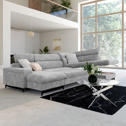 Canapé panoramique EMMA terminal à doite orlando platine