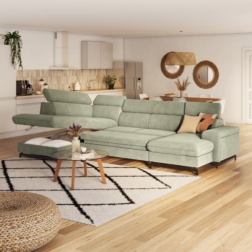 Canapé panoramique EMMA terminal à gauche orlando vert