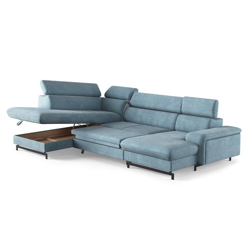 Canapé panoramique EMMA terminal à gauche tissu orlando turquoise
