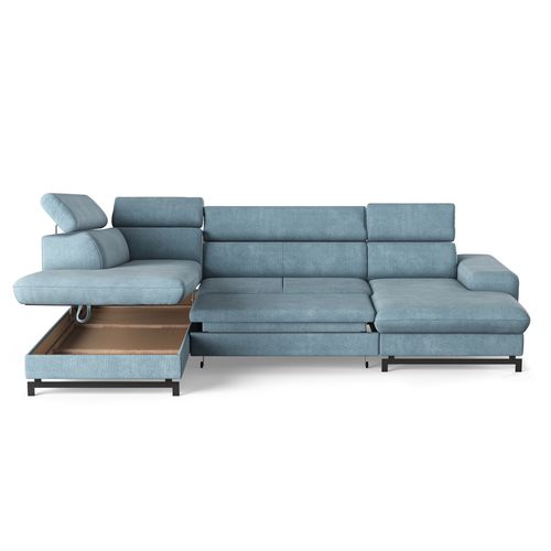 Canapé panoramique EMMA terminal à gauche tissu orlando turquoise