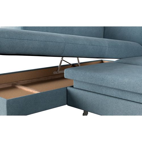 Canapé panoramique EMMA terminal à gauche tissu orlando turquoise