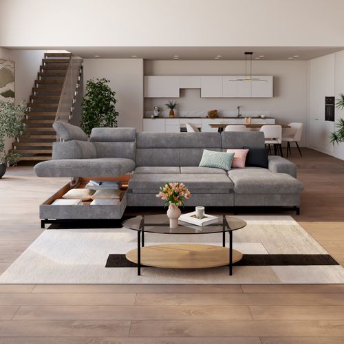 Canapé panoramique EMMA terminal à gauche tissu orlando pale