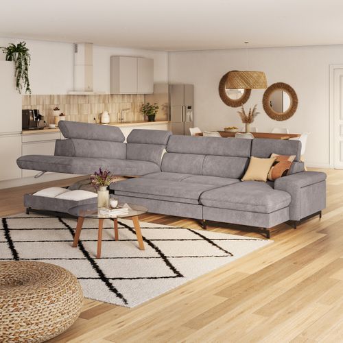 Canapé panoramique EMMA terminal à gauche orlando taupe
