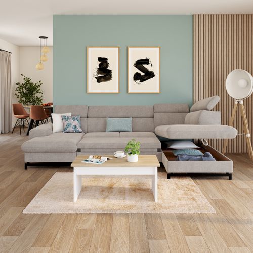 Canapé panoramique EMMA terminal à gauche rimini taupe